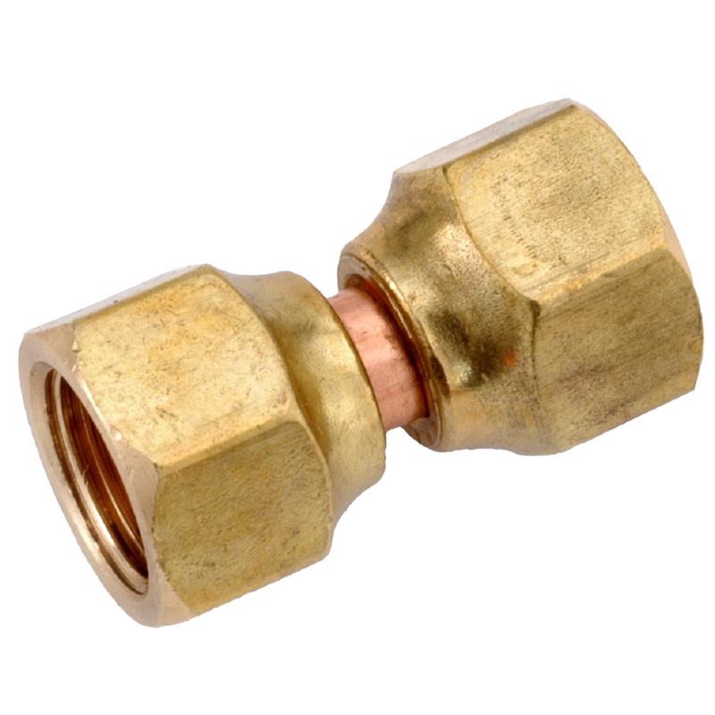 Anderson Metals 3/8 in. Female Flare in. X 3/8 in. D Female Flare Brass Swivel Flare Connector, Pack of 5