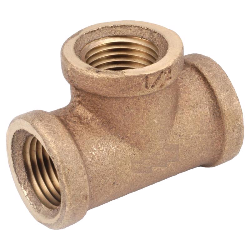 Anderson Metals 1/2 in. FIP in. X 1/2 in. D FIP Brass Tee, Pack of 5