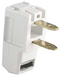Eaton Wiring Devices BP2600-6W-L Electrical Plug, Polarized, 18 to 2 AWG, 2-Pole, 15 A, 125 V, NEMA: NEMA 1-15, White