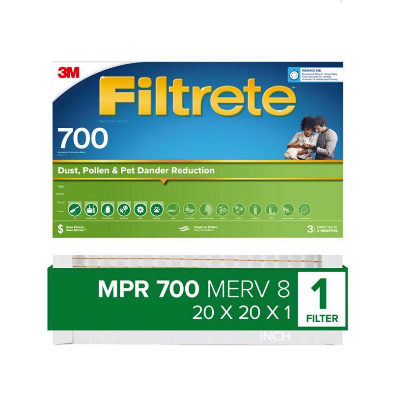 Filtrete 20 in. W X 20 in. H X 1 in. D Polypropylene 700 MPR Pleated Air Filter 1 pk, Pack of 4