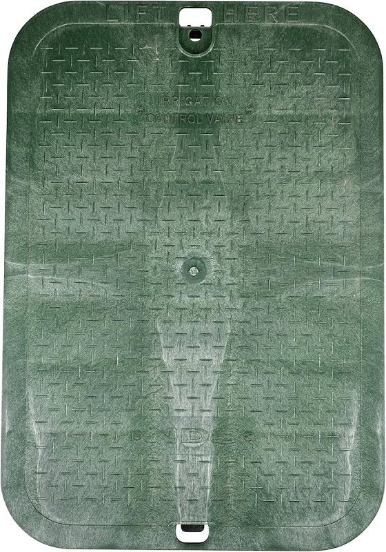 NDS Standard Series 117BC Valve Box, 25-3/4 in L, 19 in W, 12-1/4 in H, 3 x 4 in Pipe Slots, Polypropylene, Black/Green