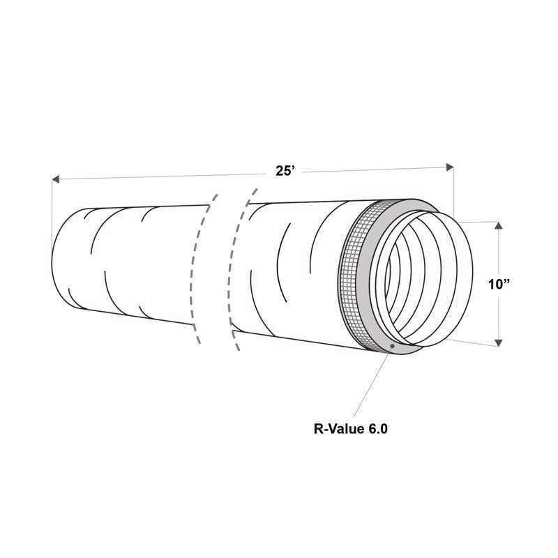 Imperial R6.0 25 ft. L X 10 in. D Silver Poly Duct