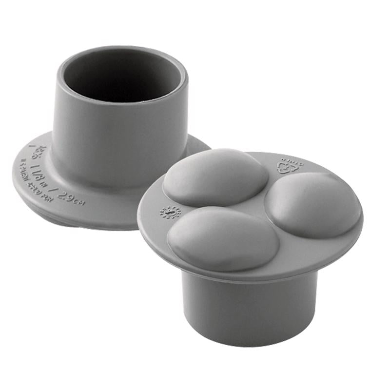 Carex Health Brands Gray Walker Glides Plastic 1.25 in. H X 2 in. L