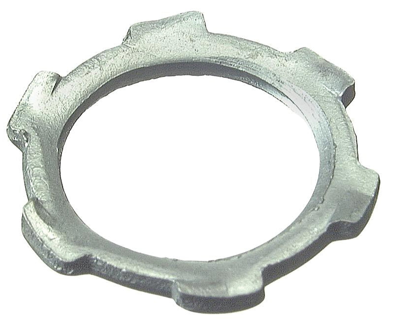 Halex 96194 Rigid Conduit Locknut, 1-1/4 in, Steel, Zinc, 2/BAG