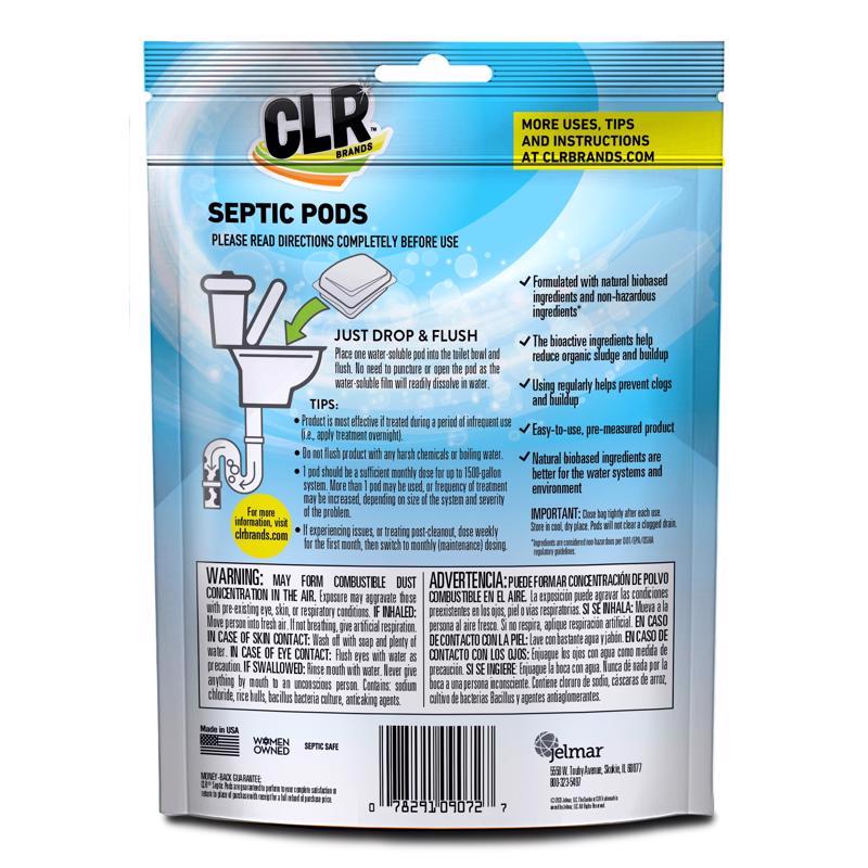 Clear Brands Pods Septic System Treatment and Cleaner 5.29 oz, Pack of 6