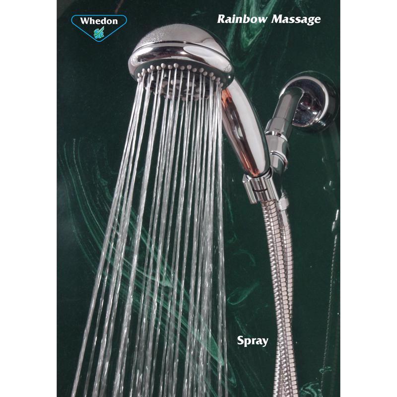 Whedon Rainbow Massage Brushed Nickel Plastic 7 settings Handheld Showerhead 2 gpm