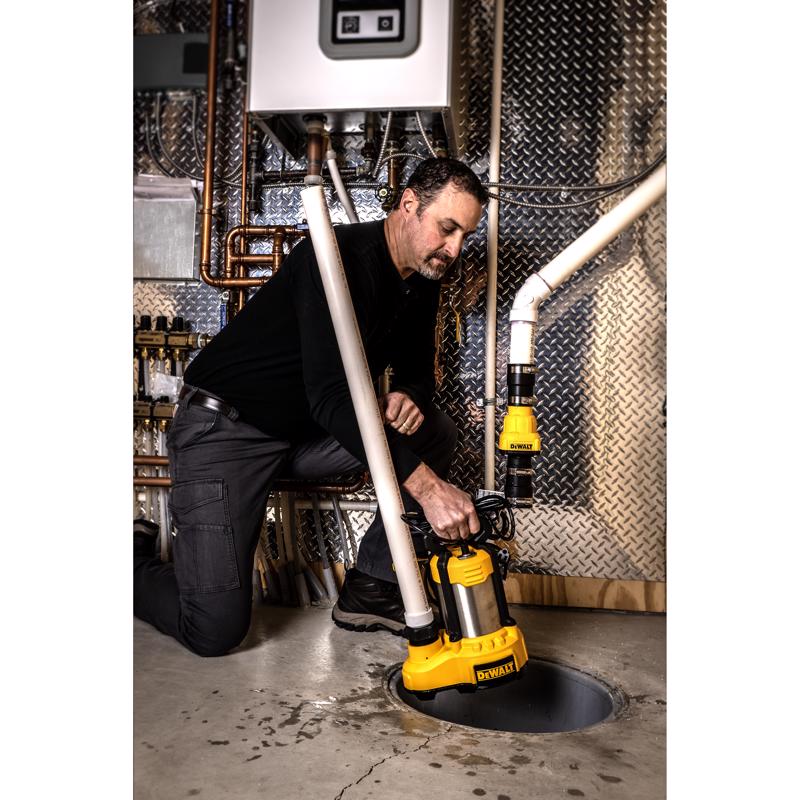 Dewalt 1 HP 7000 gph Stainless Steel Vertical Float Switch AC Submersible Sump Pump 10 ft/min