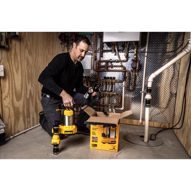 Dewalt 1 HP 7000 gph Stainless Steel Vertical Float Switch AC Submersible Sump Pump 10 ft/min