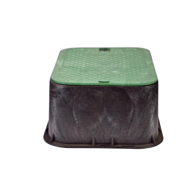 NDS 21.75 in. W X 13.25 in. D X 6.75 in. H Rectangular Valve Box with Cover Black/Green