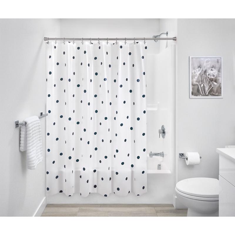 iDesign 72 in. H X 72 in. W White Frost Shower Curtain PEVA, Pack of 2