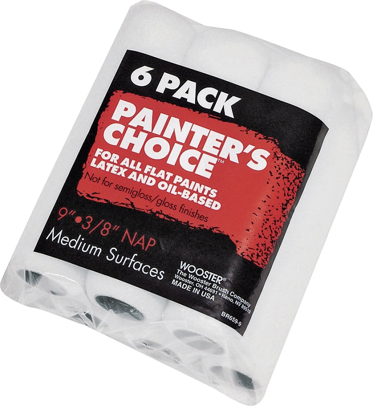 Wooster Painter's Choice R959-9 Roller Cover, 3/8 in Thick Nap, 9 in L, Fabric Cover, Mint Green