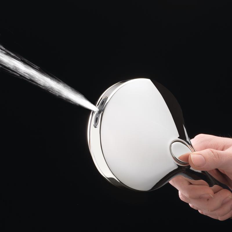 Oakbrook Collection Brushed Chrome ABS Plastic 8 settings Handheld Showerhead 1.8 gpm