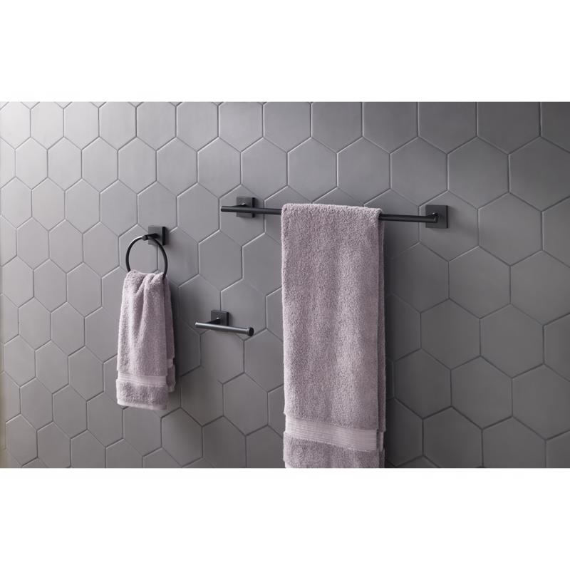 OakBrook Collection Matte Black Zinc Towel Bar Set