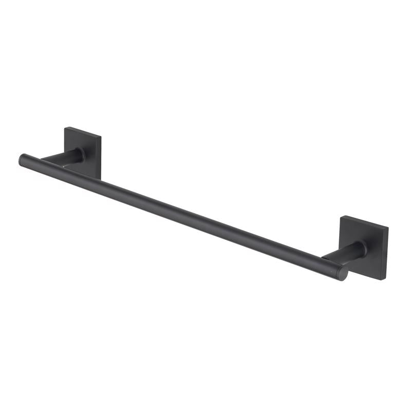 OakBrook Collection Matte Black Towel Bar 18 in. L Die Cast Zinc