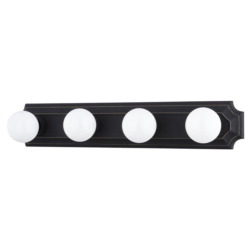 Boston Harbor 045234-VB Vanity Bar Fixture, 100 W, 4-Lamp, G Lamp, Steel Fixture, Venetian Bronze Fixture