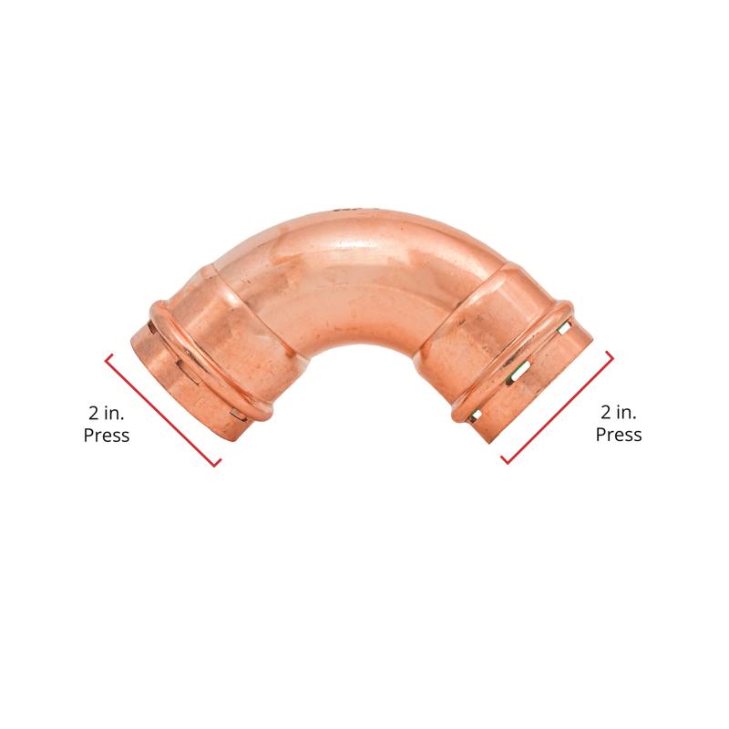 QuickFitting 2 in. Press in. Press in. Copper 90 Degree Elbow