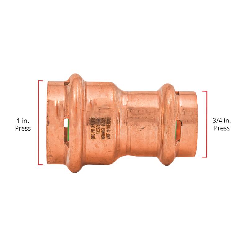 QuickFitting 1 in. Press in. Press in. Copper Reducing Coupling