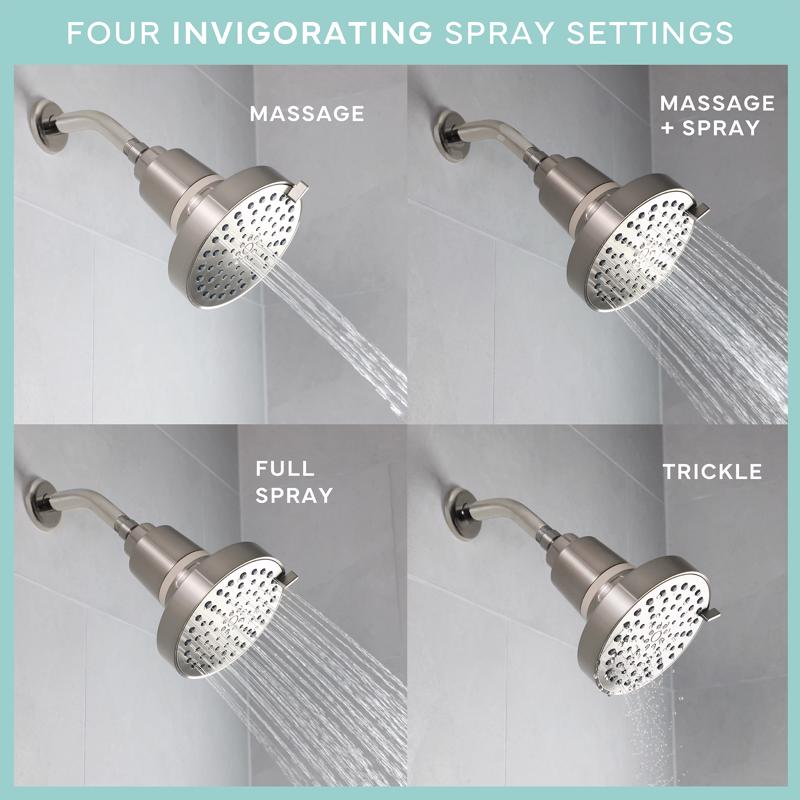 Danco Seventy Brushed Nickel 4 settings Showerhead 1.8 gpm