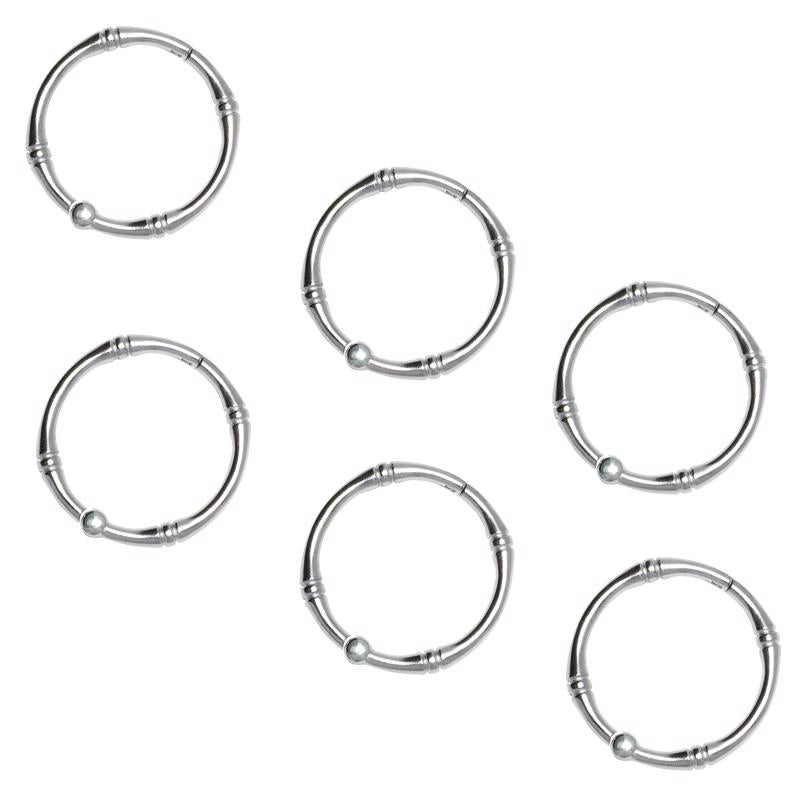 Zenna Home Chrome Silver Metal Shower Curtain Rings 12 pk