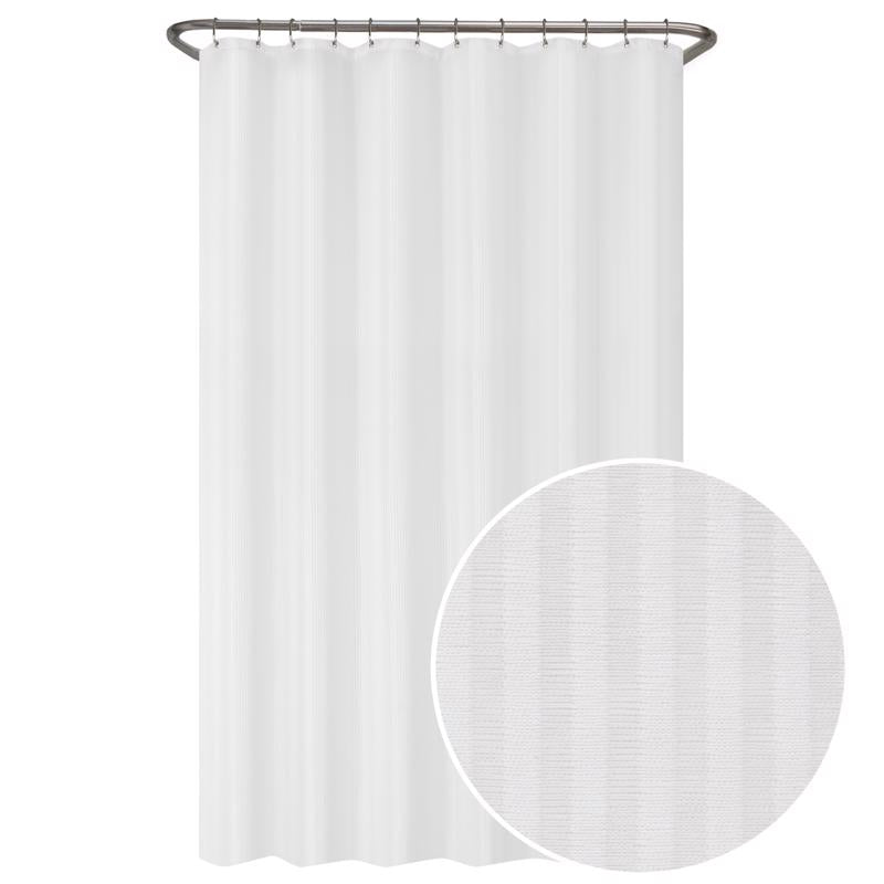 Zenna Home 72 in. H X 70 in. W White Striped Shower Curtain Liner Fabric, Pack of 4