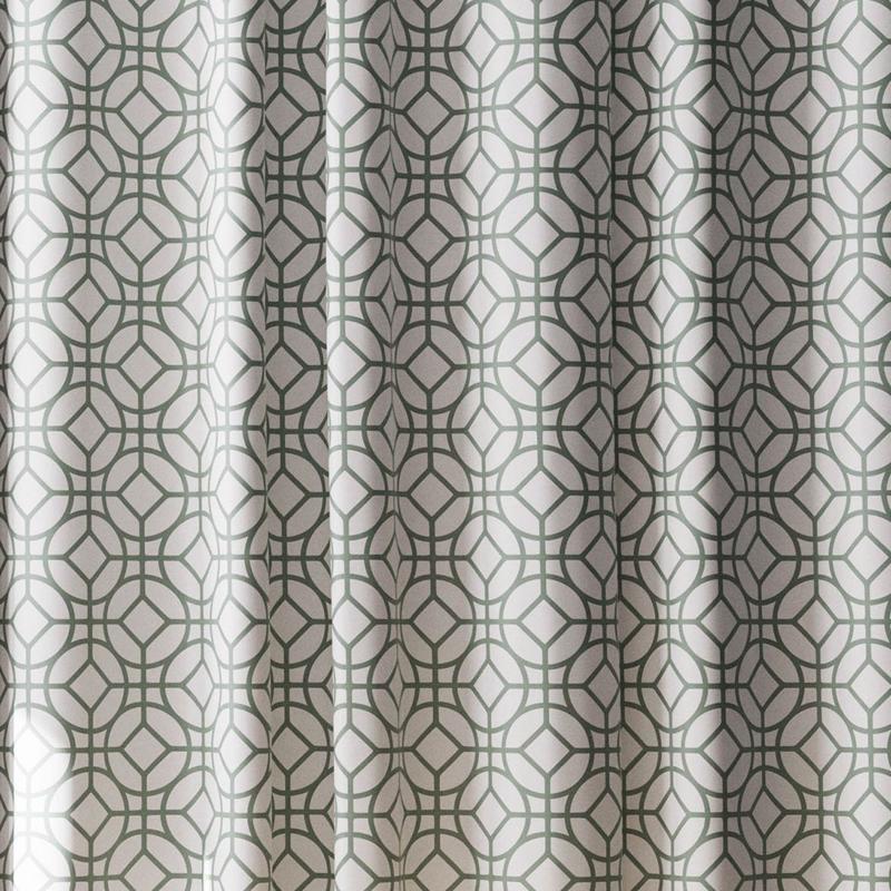 Zenna Home 72 in. H X 70 in. W Green Geometric Shower Curtain Fabric, Pack of 3