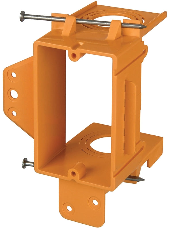 Carlon SC100A 1-Gang Mounting Bracket, PVC, Orange, Nail