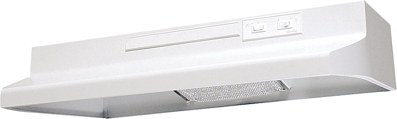 Air King AV1303 Range Hood, 180 cfm, 2 Fan, 30 in W, 12 in D, 6 in H, Steel, White