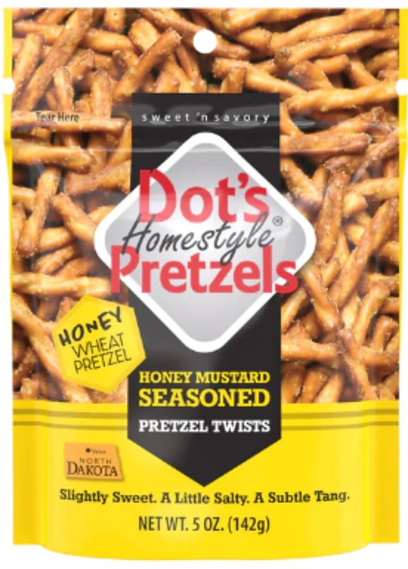 Dot's Homestyle Pretzels 50910 Pretzel Snack, Twists, Honey Mustard, 5 oz Bag, Pack of 10