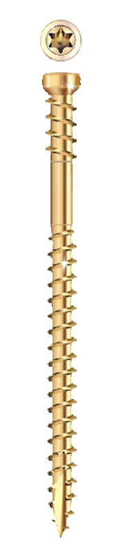GRK Fasteners RT Series 17083 Screw, #8 Thread, 3-1/8 in L, Reverse Thread, Trim Head, Star Drive, Steel, 100/PK