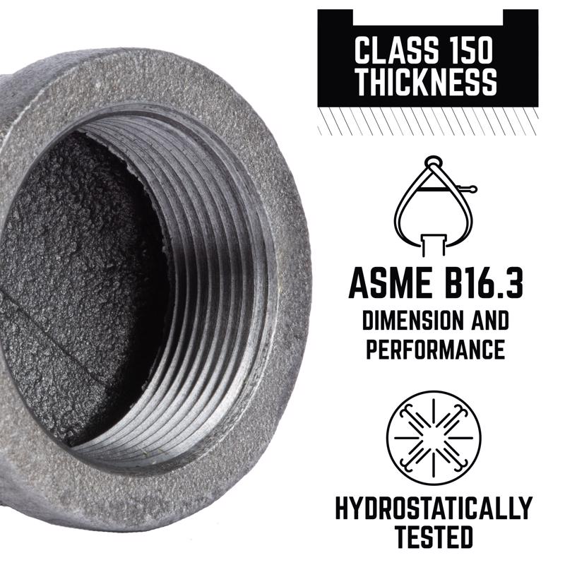 STZ Industries 1-1/2 in. FIP each X 1-1/2 in. D FIP Black Malleable Iron 90 Degree Elbow