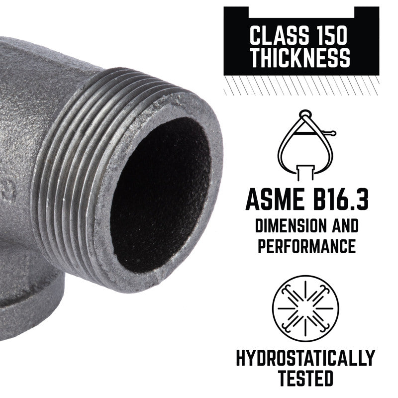 STZ Industries 1-1/2 in. MIP each X 1-1/2 in. D FIP Black Malleable Iron 90 Degree Street Elbow