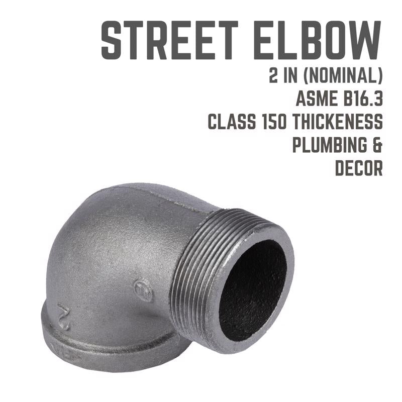 STZ Industries 2 in. FIP each X 2 in. D MIP Black Malleable Iron 90 Degree Street Elbow