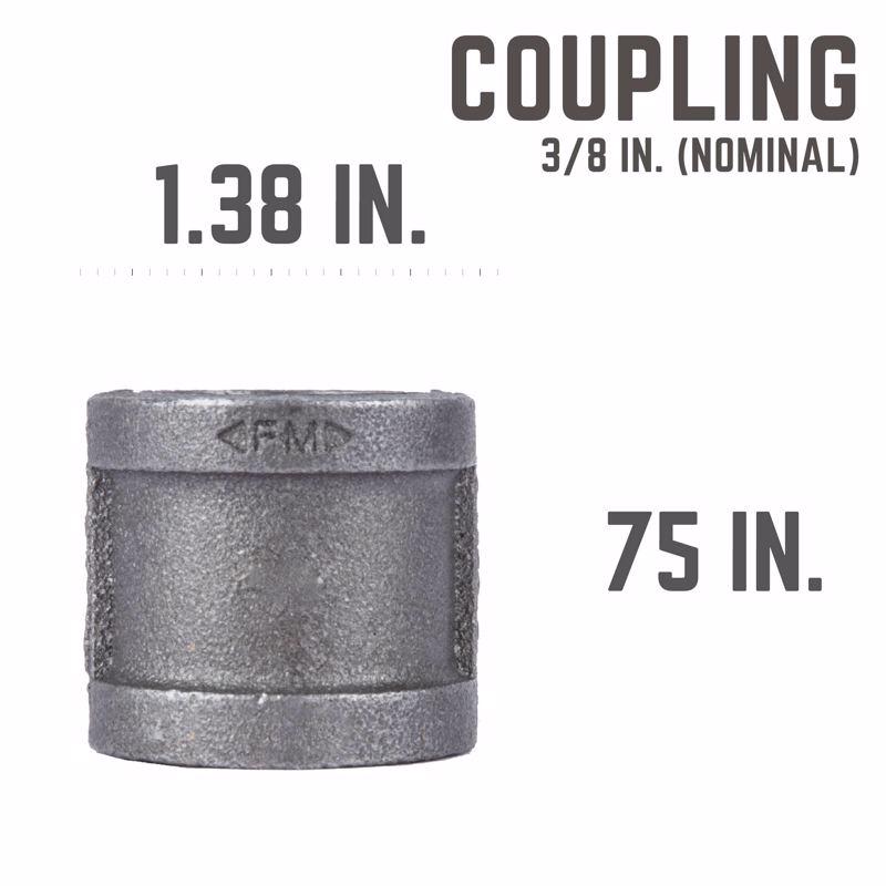 STZ Industries 3/8 in. FIP each X 3/8 in. D FIP Black Malleable Iron Coupling