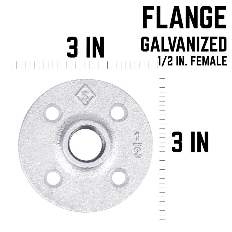 STZ Industries 1/2 in. FIP each Galvanized Malleable Iron Floor Flange, Pack of 5