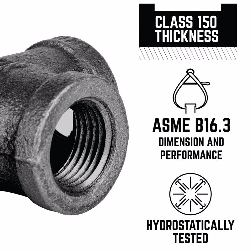 STZ Industries 3/8 in. FIP each X 3/8 in. D FIP Black Malleable Iron Union