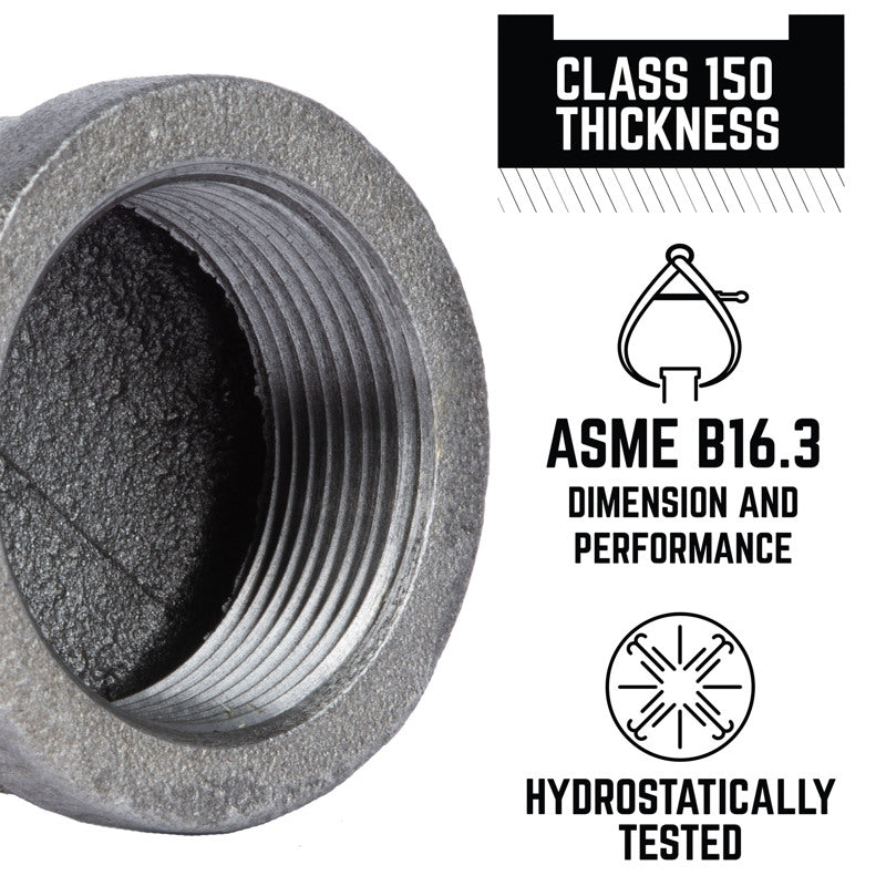 STZ Industries 1-1/2 in. FIP each Black Malleable Iron Cap