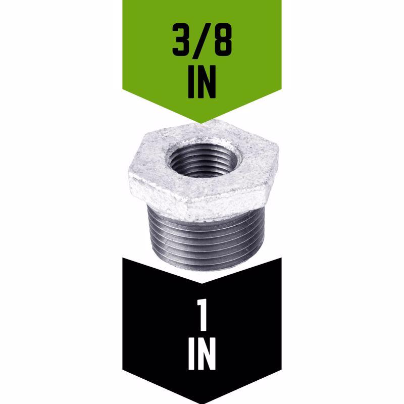 STZ Industries 1 in. MIP each X 3/8 in. D FIP Galvanized Malleable Iron Hex Bushing