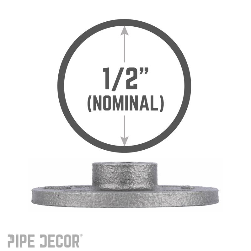 STZ Industries 1/2 in. FIP each Black Malleable Iron Floor Flange, Pack of 5