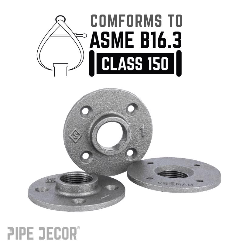 STZ Industries 1 in. FIP each Black Malleable Iron Floor Flange, Pack of 5
