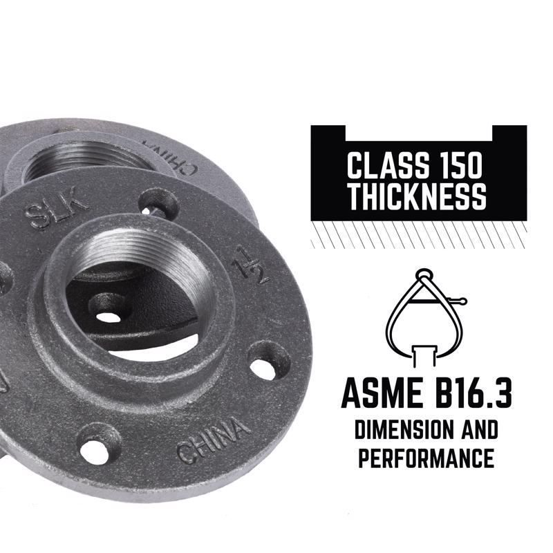 STZ Industries 1-1/4 in. FIP each Black Malleable Iron Floor Flange