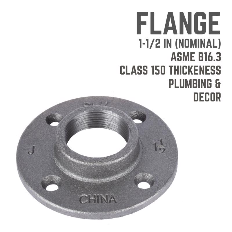 STZ Industries 1-1/2 in. FIP each Black Malleable Iron Floor Flange