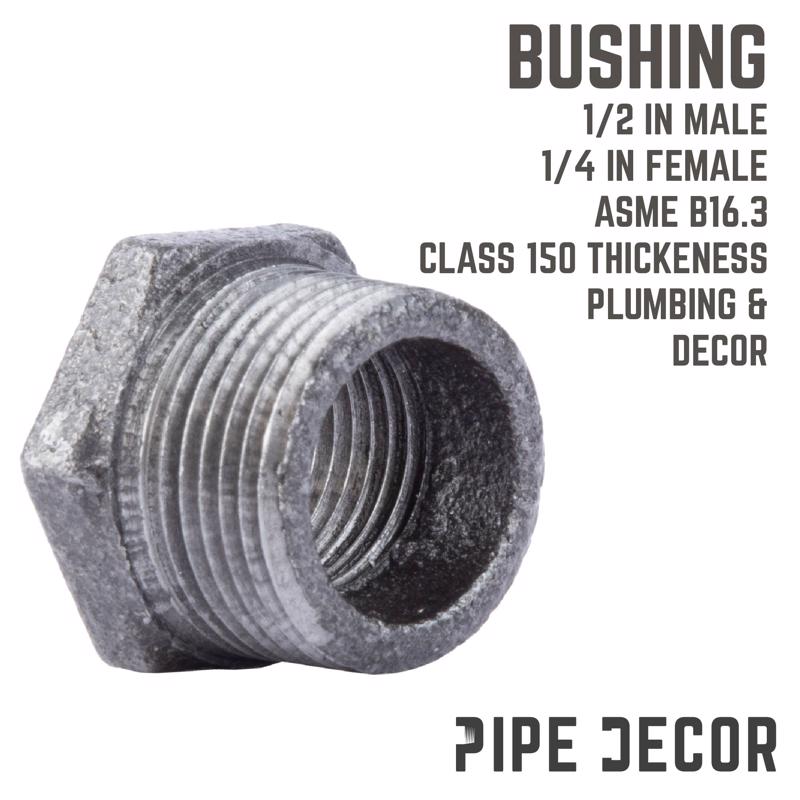 STZ Industries 3/4 in. MIP each X 1/2 in. D FIP Black Malleable Iron Hex Bushing, Pack of 5