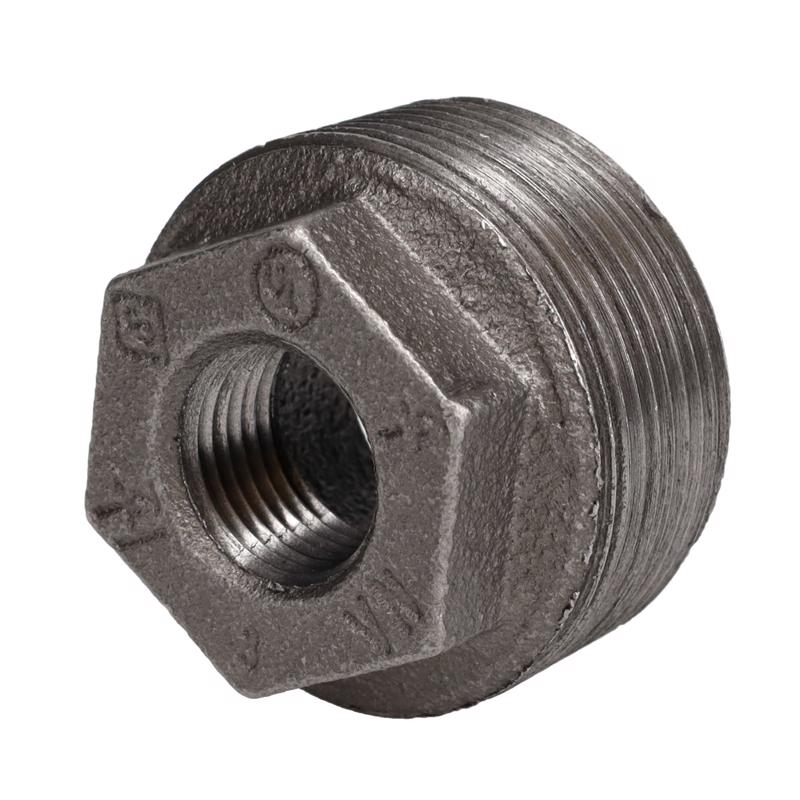 STZ Industries 1-1/2 in. MIP each X 1/2 in. D FIP Black Malleable Iron Hex Bushing