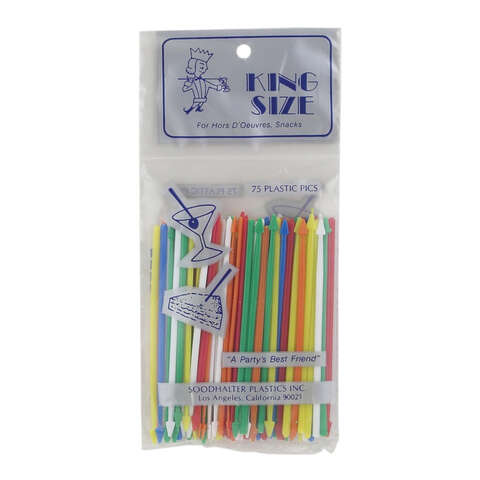 Harold Import Red, blue, green, yellow, orange and white Plastic Plastic Toothpicks