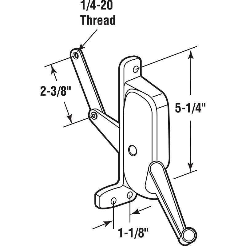 Prime-Line H 3668 Window Operator, For: Air Control-Keller Awning Windows, Right, Aluminum, Baked-On Enamel