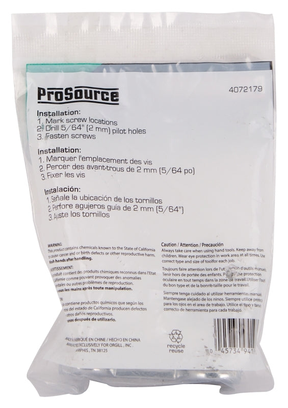 ProSource H-014-CH Coat and Hat Hook, 33 lb, 2-Hook, 1-1/2 in Opening, Zinc, Chrome