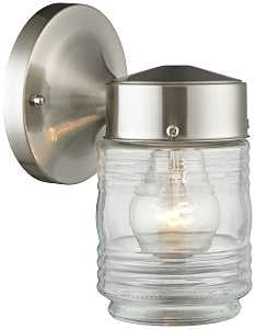 Boston Harbor 4402H-BN Outdoor Wall Lantern, 120 V, 60 W, A19 or CFL Lamp, Steel Fixture, Brushed Nickel
