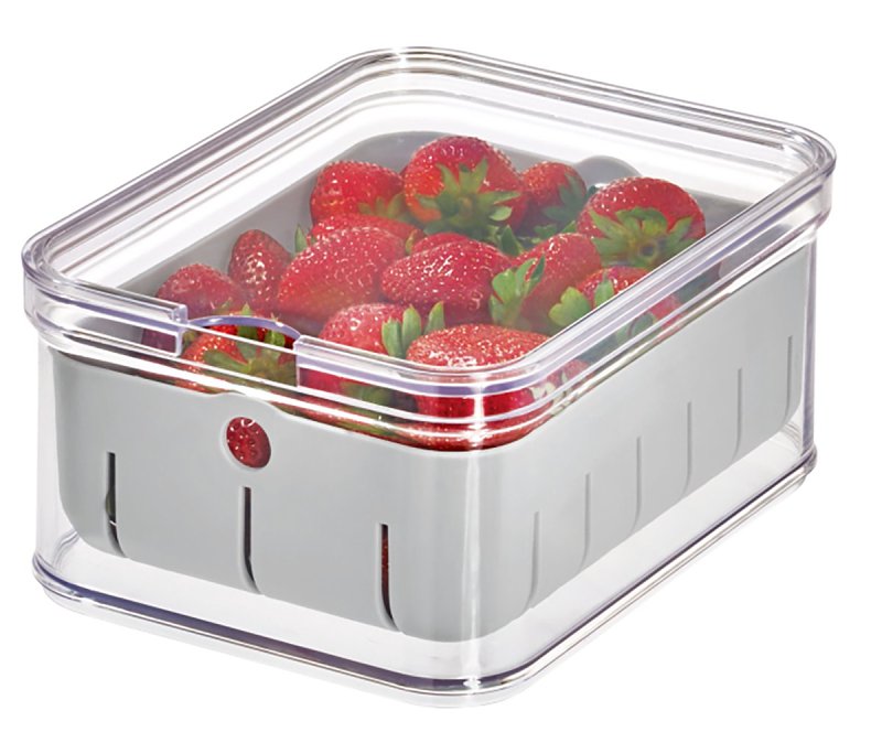 iDESIGN Crisp Produce 71643 Storage Bin, 8.32 in L, 6.32 in W, 3.76 in H, Plastic, Gray, Pack of 6