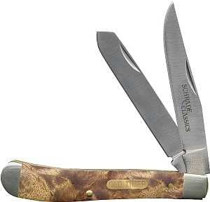 Old Timer 94OTW Folding Pocket Knife, Clip and Spey Blade, 6.9 in OAL, 3 in L Blade, Wood Handle