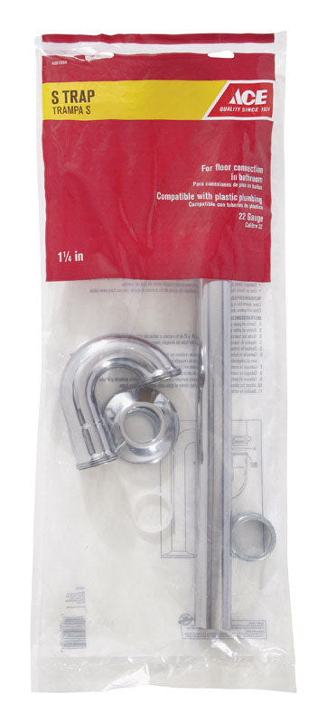 Ace 1-1/4 in. D Brass S-Trap